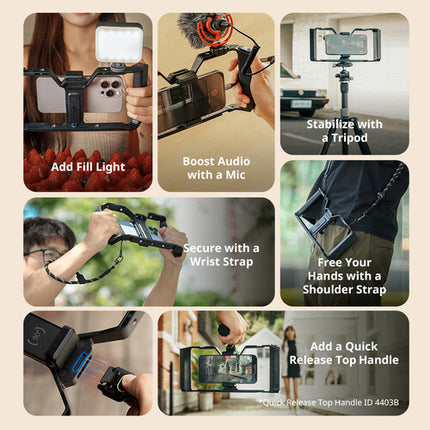 SmallRig IG-02 IntegraGrip Cage para Smartphone 2.36-3.15" con Controlador Inalámbrico WR-06