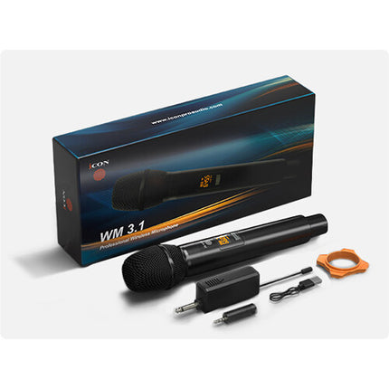 Icon Pro Audio WM 3.1 Micrófono Inalámbrico Cardioide de Mano 164 ft Alcance Batería Recargable