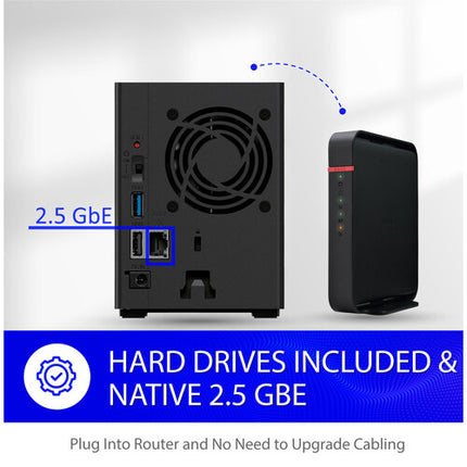 Buffalo LinkStation 720 NAS con 4TB 2 Bahías y CPU 1.3 GHz 6 Núcleos
