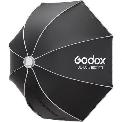 Godox Softbox Estilo Paraguas 47.2" Octagonal Interior Plata Difusor Blanco
