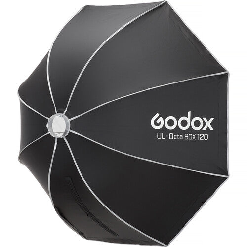 Godox Softbox Estilo Paraguas 47.2" Octagonal Interior Plata Difusor Blanco