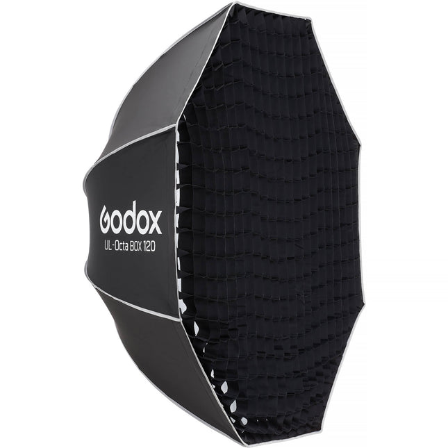 Godox Softbox Estilo Paraguas 47.2" Octagonal Interior Plata Difusor Blanco