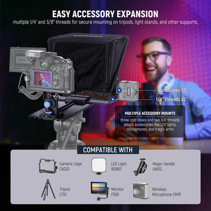 Neewer X12II Teleprompter para Tablet hasta 7.8" con Control Bluetooth