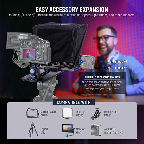 Neewer X12II Teleprompter para Tablet hasta 7.8" con Control Bluetooth