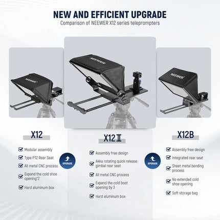 Neewer X12II Teleprompter para Tablet hasta 7.8" con Control Bluetooth