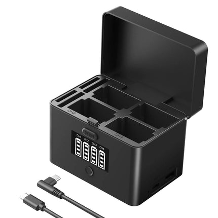 Neewer NW-ZP4 Estuche Cargador 4 Canales para Baterías NP-FZ100 LP-E6 40W USB-C