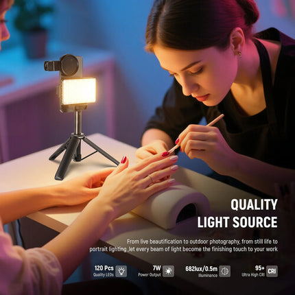 Neewer Basics BL120B Luz LED Clip-On para Selfie con Filtro CPL 52mm y Trípode
