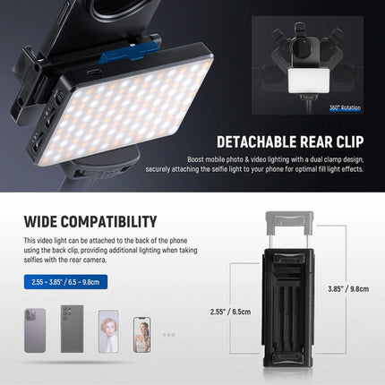 Neewer Basics BL120B Luz LED Clip-On para Selfie con Filtro CPL 52mm y Trípode