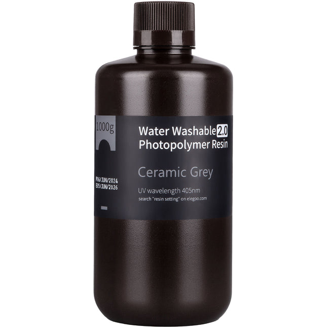 ELEGOO Water Washable Resin V2.0 Resina para impresión 1kg Gris alta precisión