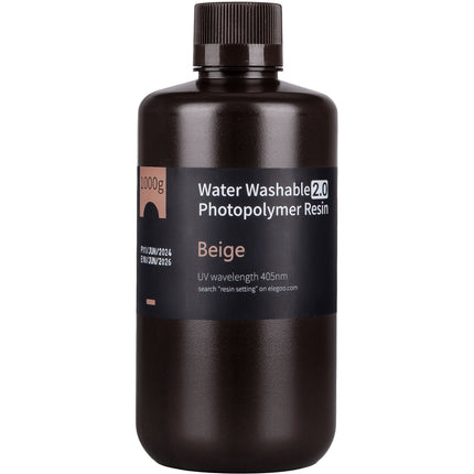 ELEGOO Water Washable Resin V2.0 Resina para Impresión 3D 1kg Beige