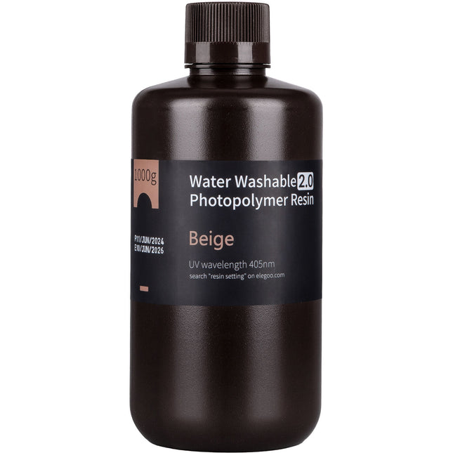 ELEGOO Water Washable Resin V2.0 Resina para Impresión 3D 1kg Beige