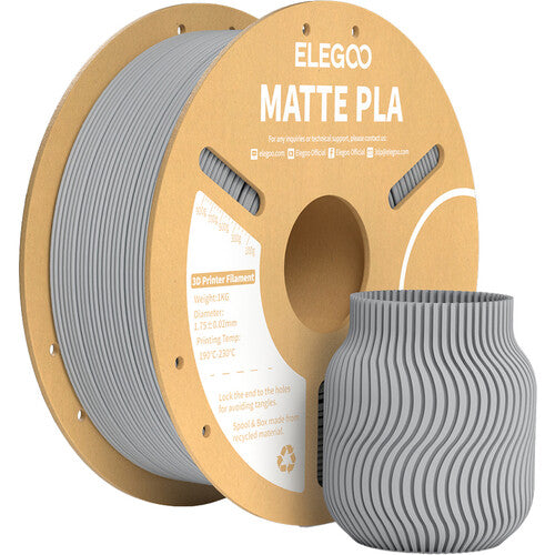 ELEGOO Filamento PLA Mate 1.75mm para Impresoras 3D 1kg Gris Pizarra