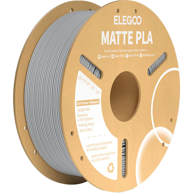 ELEGOO Filamento PLA Mate 1.75mm para Impresoras 3D 1kg Gris Pizarra