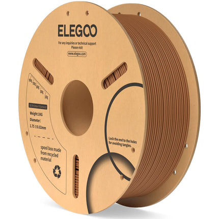 ELEGOO Filamento PLA Básico 1.75mm 2.2 lb Marrón para Impresora 3D FDM