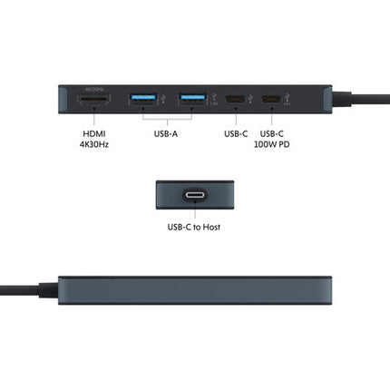 HYPER HyperDrive Flex Hub USB-C 3.2 Gen 1 5 Puertos 4K UHD 100W PD