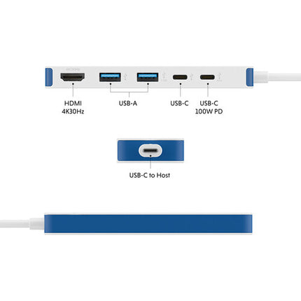 HYPER HyperDrive Flex Hub USB-C 3.2 Gen 1 5 Puertos 4K UHD 100W Power Delivery