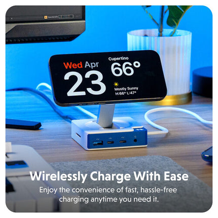 HYPER HyperDrive Flex MagCharge Dock USB-C 3.2 Gen 1 100W UHD 4K 60Hz Azul