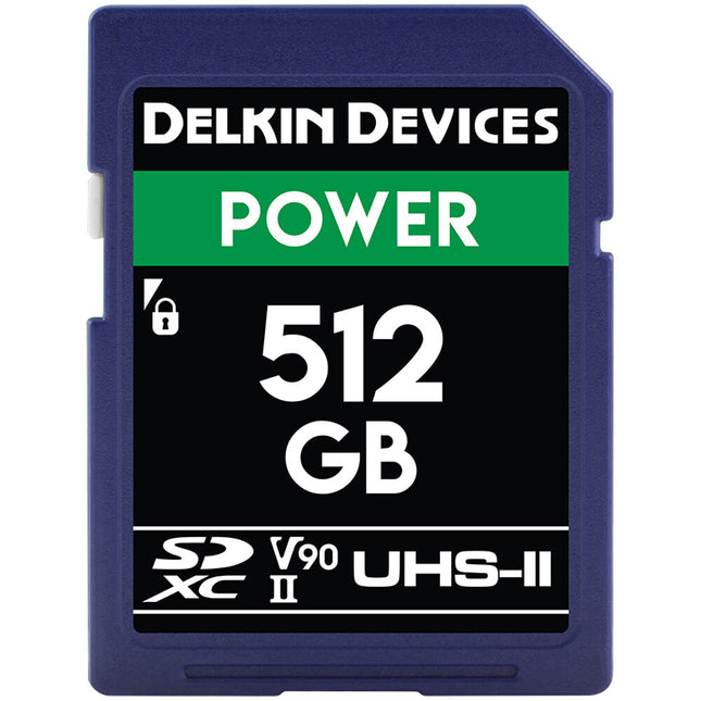 Delkin Devices 512GB POWER Tarjeta de Memoria SDXC UHS-II V90 300MB/s con Estuche Protector