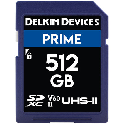 Delkin Devices 512GB PRIME UHS-II Tarjeta SDXC 280MB/s V60 Clase 10 resistente agua choques