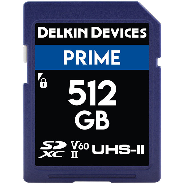 Delkin Devices 512GB PRIME UHS-II Tarjeta SDXC 280MB/s V60 Clase 10 resistente agua choques
