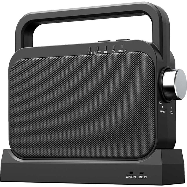 Coby Altavoz Inalámbrico para TV para Mayores con Batería de 8 Horas y Bases de Carga