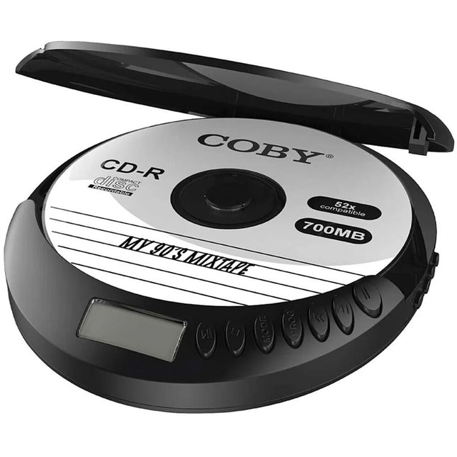 Coby CD201BK Reproductor de CD portátil recargable con Bluetooth y radio FM