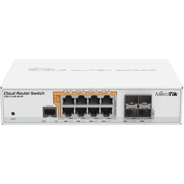 MikroTik CRS112-8P-4S-IN Switch de Red Gestionado 8 Puertos PoE+ 4 SFP Rackmount