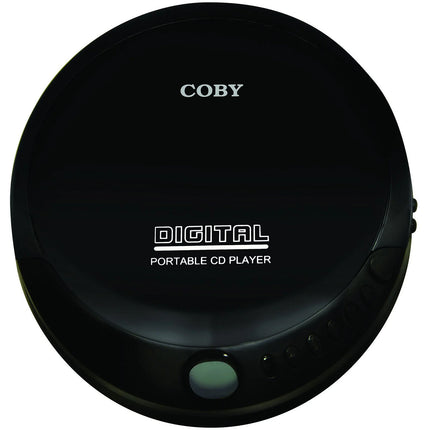 Coby CD193BK Reproductor de CD portátil con anti-skip y auriculares plegables negras