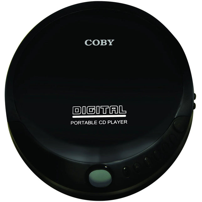 Coby CD193BK Reproductor de CD portátil con anti-skip y auriculares plegables negras