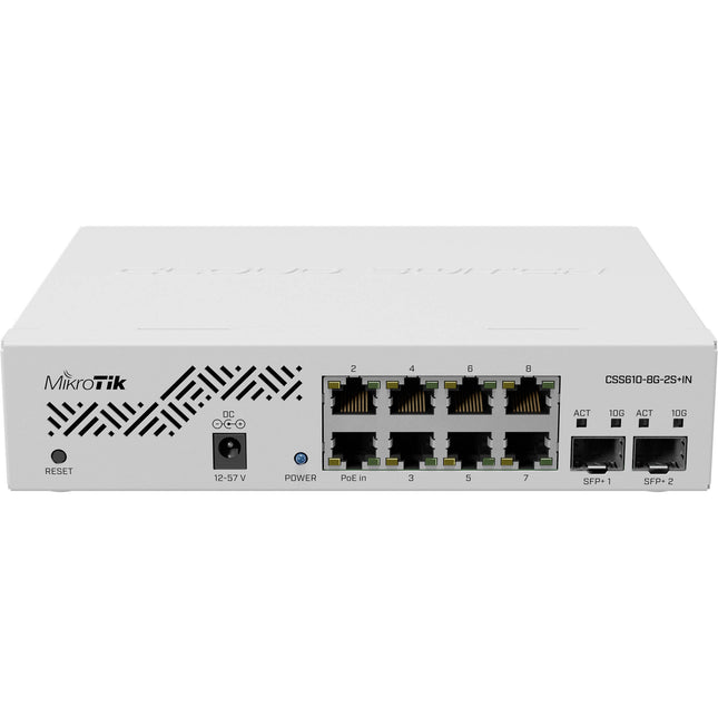 MikroTik CSS610-8G-2S+IN Switch Gestionado 8 Puertos Gigabit 2 Puertos 10G SFP+ Rack