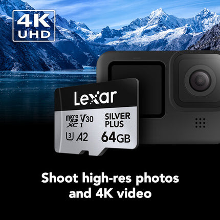 Lexar 64GB microSDXC Profesional SILVER PLUS UHS-I 205MB/s Adaptador SD