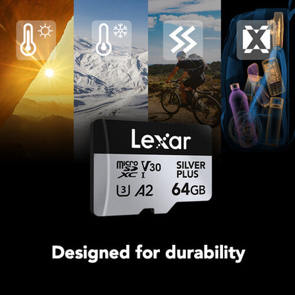 Lexar 64GB microSDXC Profesional SILVER PLUS UHS-I 205MB/s Adaptador SD