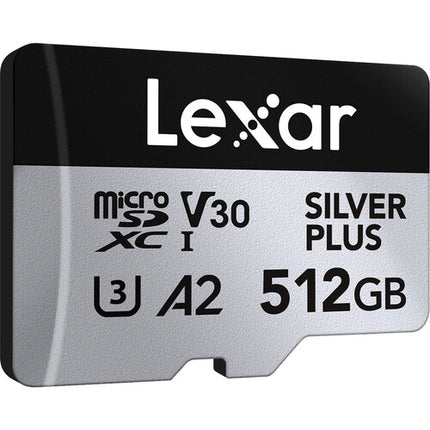 Lexar 512GB Tarjeta microSDXC Profesional SILVER PLUS UHS-I 205MB/s Lectura Adaptador SD