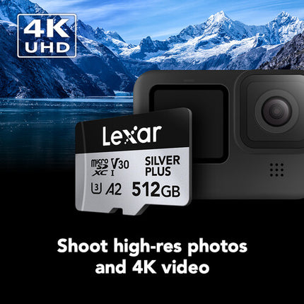 Lexar 1TB SILVER PLUS microSDXC UHS-I Tarjeta de Memoria con Adaptador SD 205MBs Lectura 150MBs Escritura