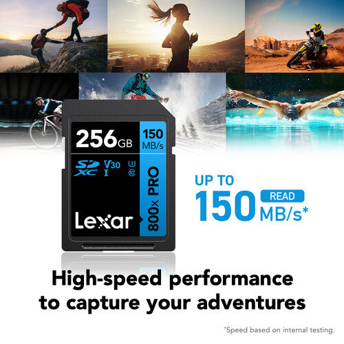 Tarjeta SDXC Lexar 256GB 800x PRO UHS-I 150MB/s Azul Series resistente