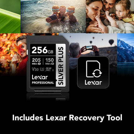 Lexar 256GB Professional SILVER PLUS UHS-I SDXC Tarjeta de Memoria 205MBs Lectura 150MBs Escritura