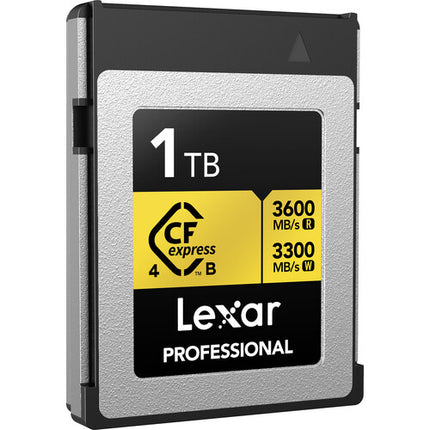 Lexar 1TB Professional GOLD CFexpress 4.0 Tipo B Tarjeta de Memoria 3600MBs Lee 3300MBs Escribe