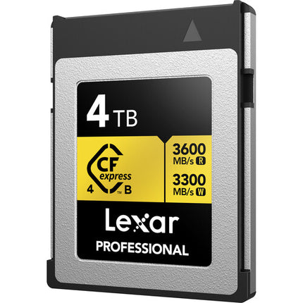 Lexar 4TB Professional GOLD CFexpress 4.0 Tipo B Tarjeta de Memoria 3600 MB/s Lectura 3300 MB/s Escritura