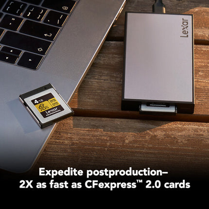 Lexar 4TB Professional GOLD CFexpress 4.0 Tipo B Tarjeta de Memoria 3600 MB/s Lectura 3300 MB/s Escritura