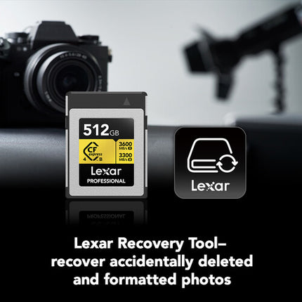 Lexar 512GB Professional GOLD Tarjeta de Memoria CFexpress 4.0 Tipo B 3600 MB/s Lectura 3300 MB/s Escritura