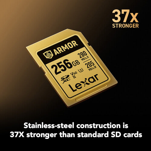 Lexar 256GB ARMOR GOLD UHS-II SDXC Tarjeta de Memoria 280MBs Lectura 205MBs Escritura