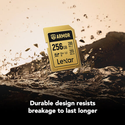 Lexar 256GB ARMOR GOLD UHS-II SDXC Tarjeta de Memoria 280MBs Lectura 205MBs Escritura