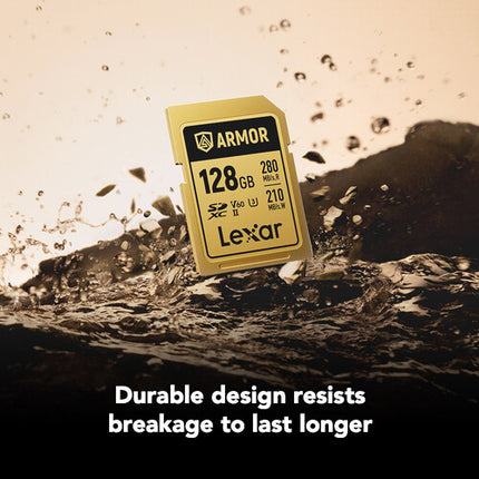 Lexar 128GB ARMOR GOLD UHS-II Tarjeta de Memoria SDXC 280MB/s 210MB/s