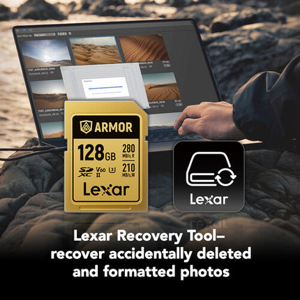 Lexar 128GB ARMOR GOLD UHS-II Tarjeta de Memoria SDXC 280MB/s 210MB/s