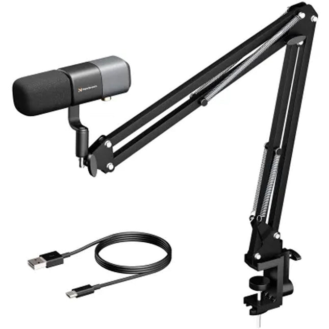 NearStream AM20X Micrófono Condensador Supercardioide XLR USB con Brazo Boom y Cancelación de Ruido AI