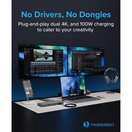 Plugable TBT-UDM Estación de acoplamiento Thunderbolt 4 13 en 1 con 2 HDMI 40 Gb/s 240W