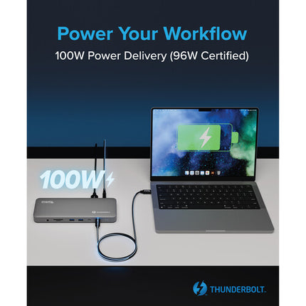 Plugable TBT-UDM Estación de acoplamiento Thunderbolt 4 13 en 1 con 2 HDMI 40 Gb/s 240W