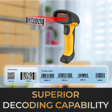 Adesso NuScan 5200 Escáner de Código de Barras 2D Inalámbrico Antimicrobiano e Impermeable con Bluetooth y 2.4 GHz