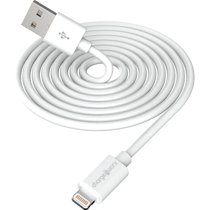 ChargeWorx Cable Lightning a USB-A para Carga y Sincronización 3 pies Blanco