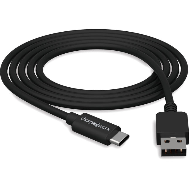 ChargeWorx Cable USB C a USB A 10 pies 480 Mb/s Negro